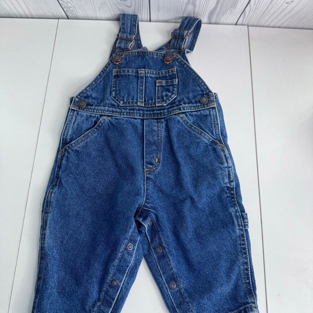 Vintage Sprockets Baby 12mo Toddler Denim Jean Overalls 100% Cotton